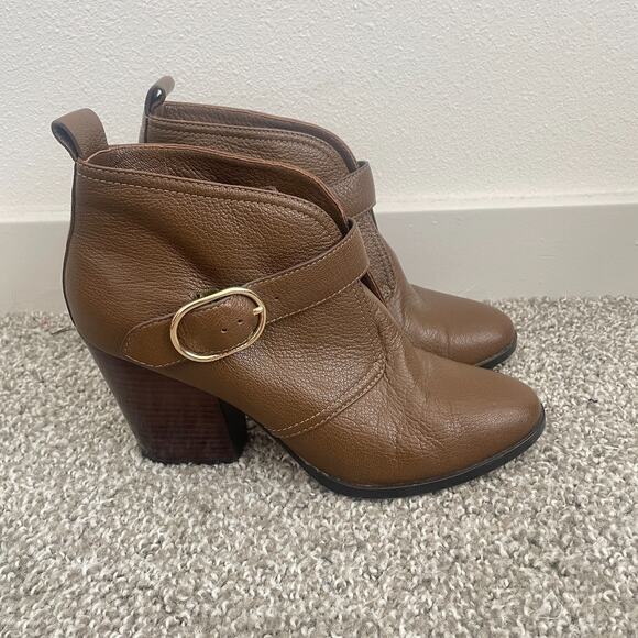 Cole Haan Boots Booties Women 9B Brown Pebbled Leather Grand OS Minimalist - Picture 1 of 8